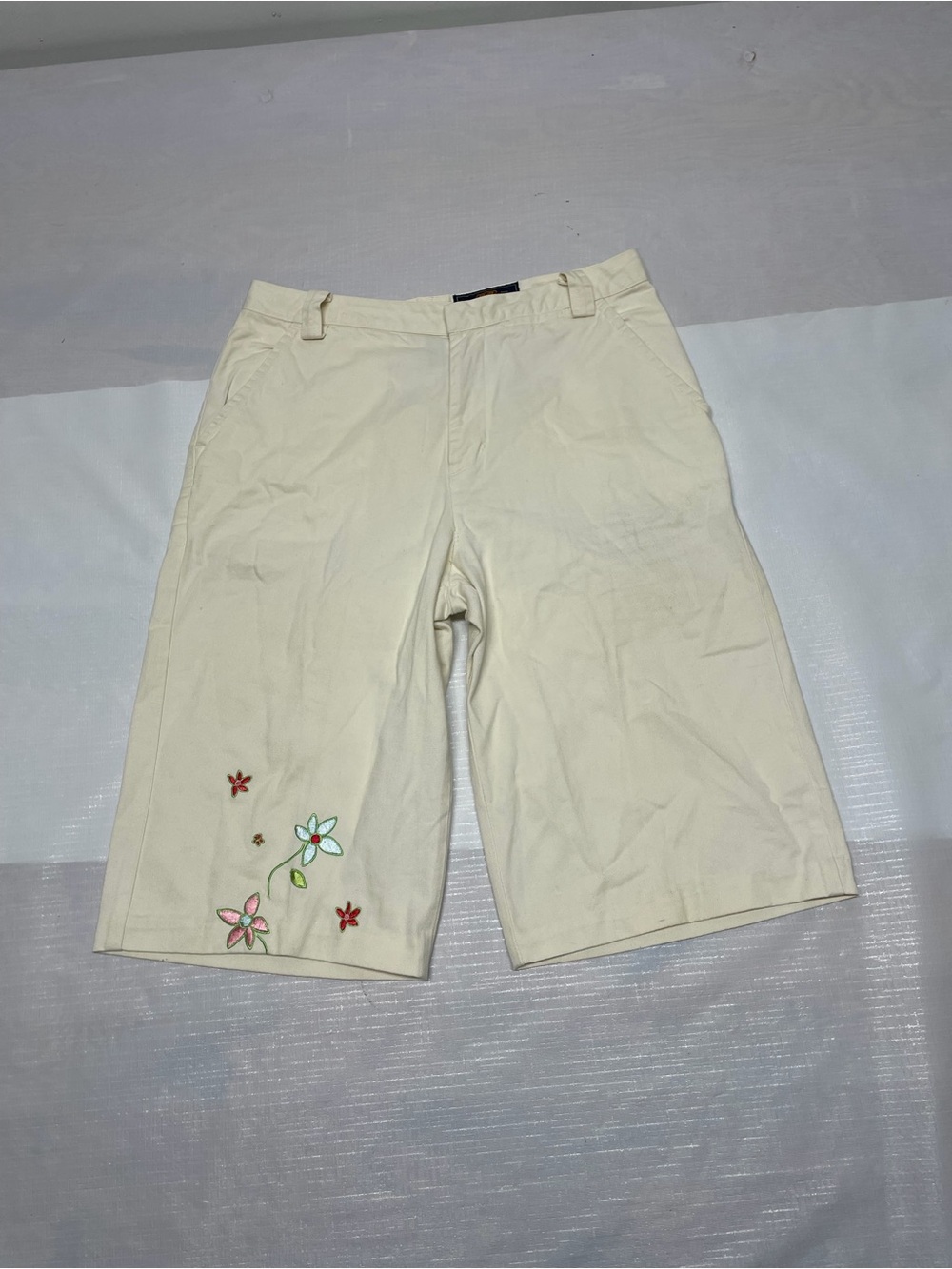 Route 66 Cream High-Rise Shorts with Zip Fly Sz:8